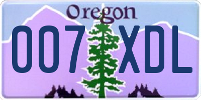 OR license plate 007XDL