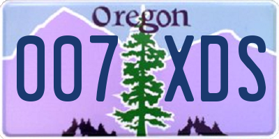 OR license plate 007XDS