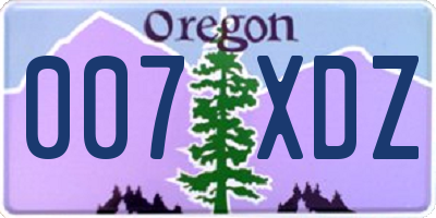 OR license plate 007XDZ