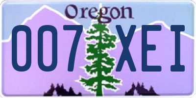 OR license plate 007XEI