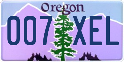 OR license plate 007XEL