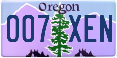 OR license plate 007XEN