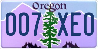 OR license plate 007XEO