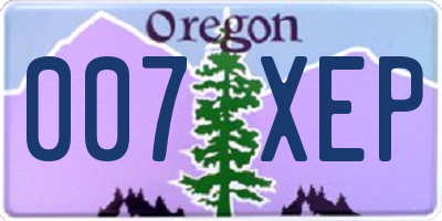 OR license plate 007XEP