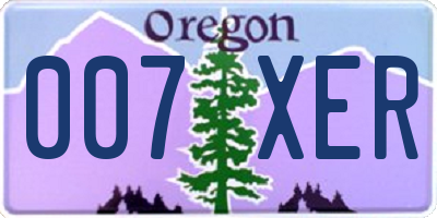 OR license plate 007XER