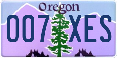 OR license plate 007XES