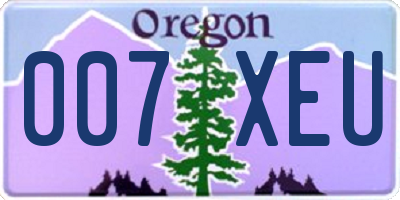 OR license plate 007XEU