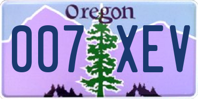 OR license plate 007XEV