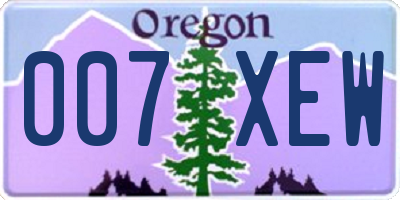 OR license plate 007XEW