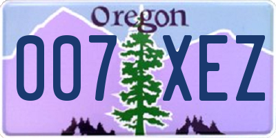 OR license plate 007XEZ