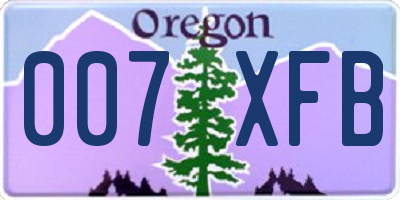 OR license plate 007XFB