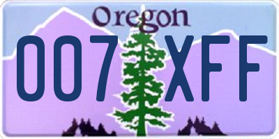 OR license plate 007XFF