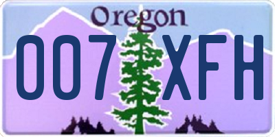 OR license plate 007XFH