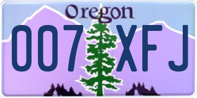 OR license plate 007XFJ