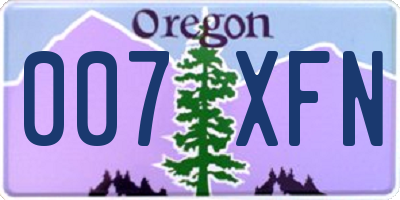 OR license plate 007XFN