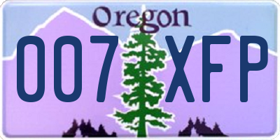 OR license plate 007XFP