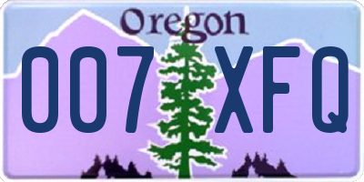 OR license plate 007XFQ