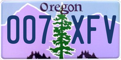 OR license plate 007XFV