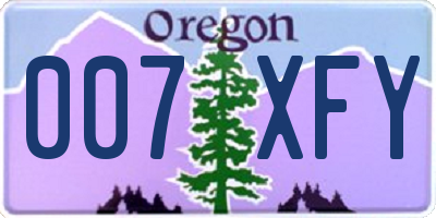 OR license plate 007XFY