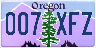 OR license plate 007XFZ