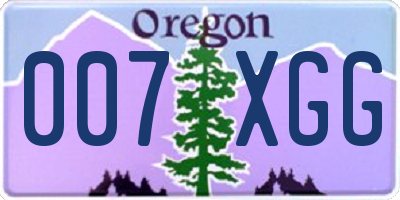 OR license plate 007XGG