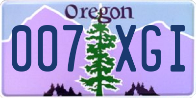 OR license plate 007XGI