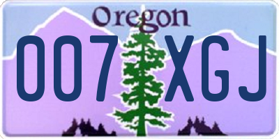 OR license plate 007XGJ
