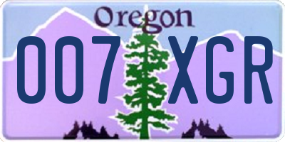 OR license plate 007XGR