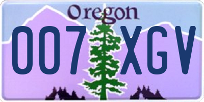 OR license plate 007XGV