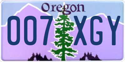 OR license plate 007XGY