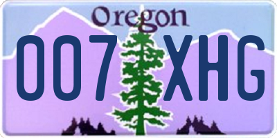 OR license plate 007XHG