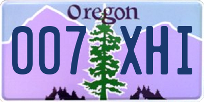 OR license plate 007XHI