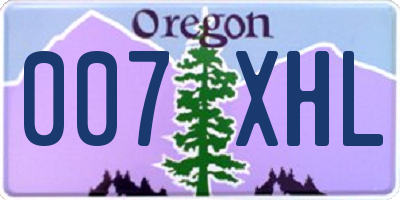 OR license plate 007XHL