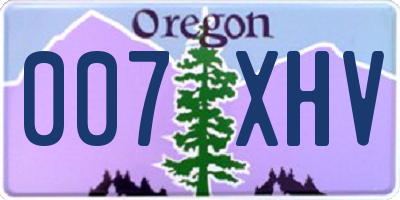 OR license plate 007XHV