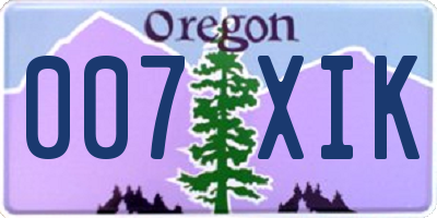 OR license plate 007XIK