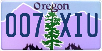 OR license plate 007XIU