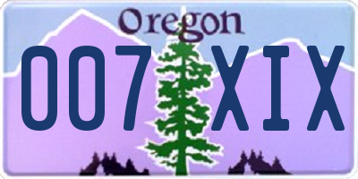 OR license plate 007XIX