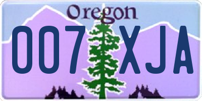 OR license plate 007XJA