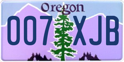 OR license plate 007XJB