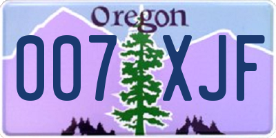 OR license plate 007XJF