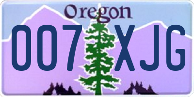 OR license plate 007XJG