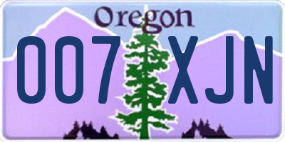 OR license plate 007XJN