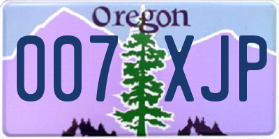 OR license plate 007XJP