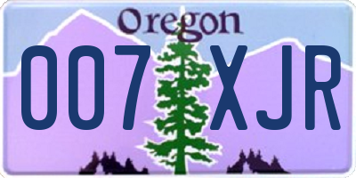 OR license plate 007XJR