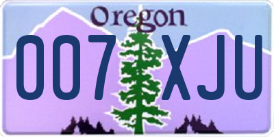 OR license plate 007XJU
