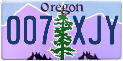 OR license plate 007XJY