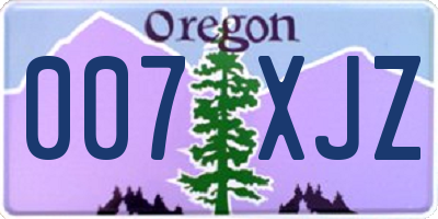 OR license plate 007XJZ