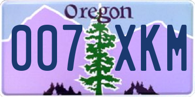 OR license plate 007XKM