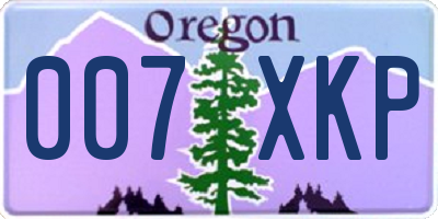 OR license plate 007XKP