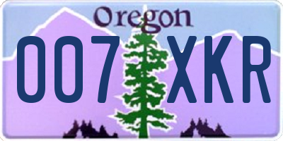 OR license plate 007XKR